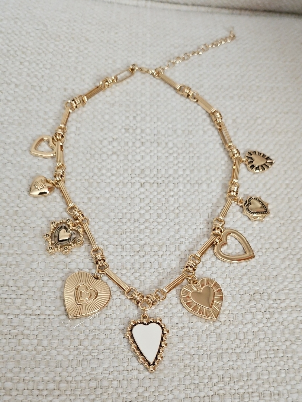 Gold Heart Charm Necklace - Fashion Women's Jewelry